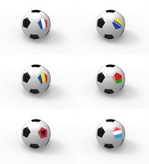 Euro 2012, piłka nożna i flaga - Grupa D - obrazy, fototapety, plakaty