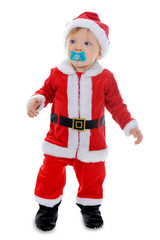 Cheerful boy in Santa Claus hat
