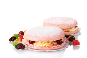 Two cakes isolated on white