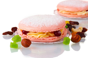 Two cakes isolated on white