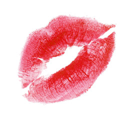 Obraz premium Woman's kiss stamp