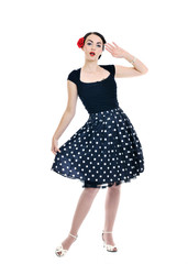 beautiful young woman isolated on white