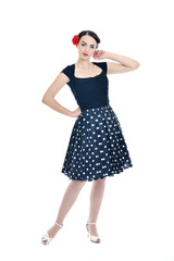 beautiful young woman isolated on white