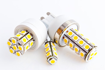 three LED bulbs with 3-chip SMD LEDs