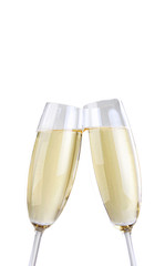 champagne glasses isolated