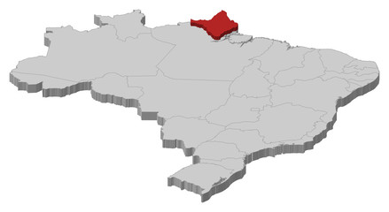 Map of Brazil, Amapá highlighted