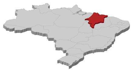 Map of Brazil, Maranhão highlighted