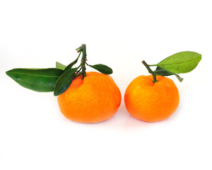 Ripe orange isolated on white background