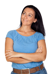 Brunette woman with long hair