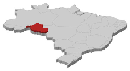 Map of Brazil, Rondônia highlighted