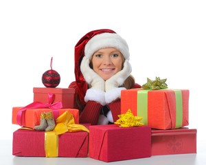 Obraz na płótnie Canvas Christmas Smiling Woman