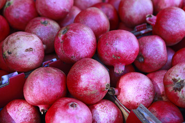 boxes of pomegranates