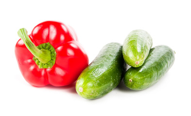 Bell pepper and cucumbers