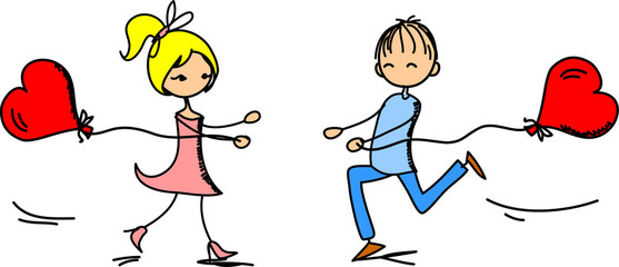 Девочка и мальчик в любви