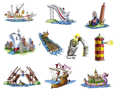 Various ships, boat and more