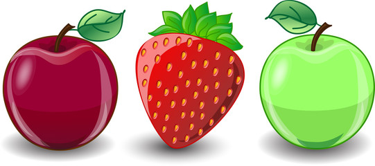 мультфильм клубникой и яблоками