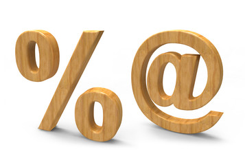 wood font isolated on white background