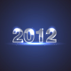Blue New Year Background - 2012 Glass Numbers