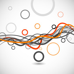 Vector lines and circles abstract background