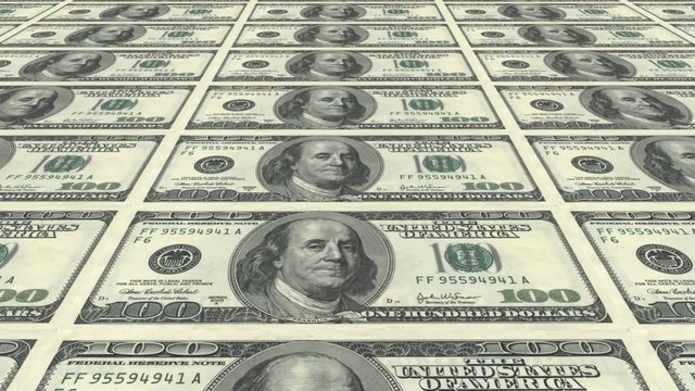 100 Dollar Banknoten endlos
