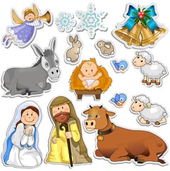 Nativity scene stickers