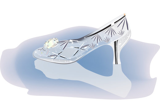 crystal shoe with reflection illustration