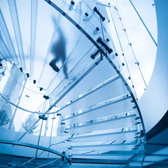 Papier Peint photo Escaliers escalier en verre futuriste