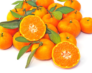Ripe orange isolated on white background