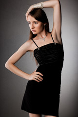 Fototapeta premium elegant fashionable woman with silver jewelry