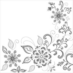 Flower background, contours