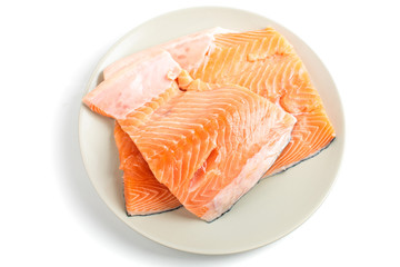 Raw salmon fillet