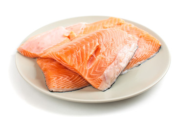 Raw salmon fillet