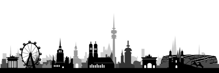 Münchner Skyline detailiert