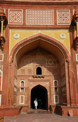 Entrance gate of Jahangiri Mahal in Agra fort, India