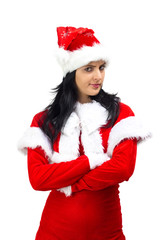 Angry Santa Claus woman with arms crossed