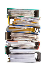 The pile of file binder with papers