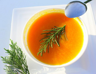 soupe orange  de citrouille