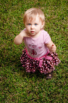 Girl on Grass from Above