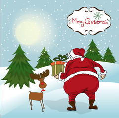 Santa coming, Christmas greeting card