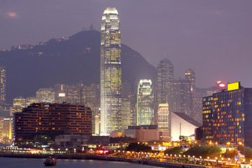 Fototapeta na wymiar hongkong miasto noc