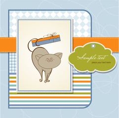 happy birthday card with cute cat