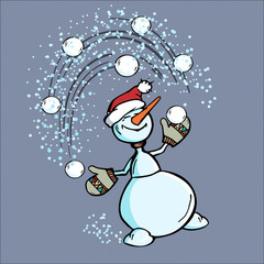 Cheerful snowman