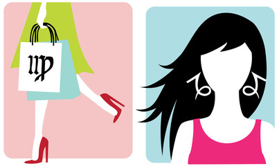 Set of modern illustrated horoscope zodiac signs