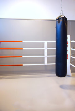 boxing ring with bag