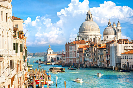 Fototapeta Wenecja, widok na Canale Grande i bazylikę Santa Maria della sa