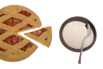 zucchero con crostata di albicocche