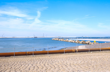 Obraz premium Coastal view at the maasvlakte