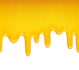 Seamless background of melting honey on white background