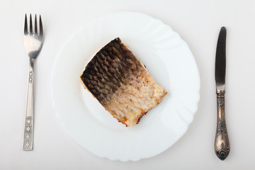 Fish in plate.