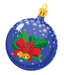 christmas ball with holly